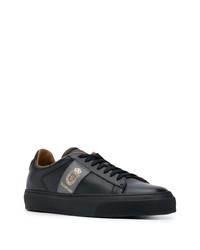 Baskets basses en cuir imprimées noires Billionaire