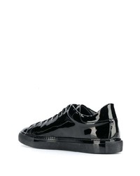 Baskets basses en cuir imprimées noires Moschino