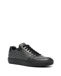 Baskets basses en cuir imprimées noires BOSS