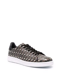 Baskets basses en cuir imprimées noires DSQUARED2