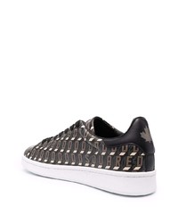 Baskets basses en cuir imprimées noires DSQUARED2