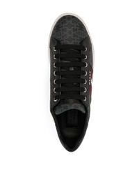 Baskets basses en cuir imprimées noires Bally