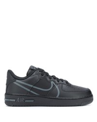 Baskets basses en cuir imprimées noires Nike