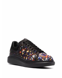 Baskets basses en cuir imprimées noires Alexander McQueen