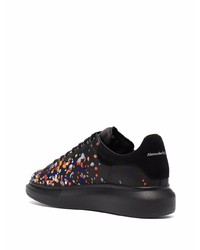 Baskets basses en cuir imprimées noires Alexander McQueen