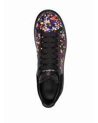 Baskets basses en cuir imprimées noires Alexander McQueen