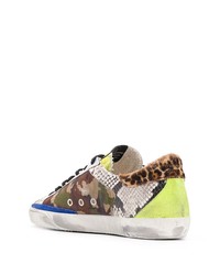 Baskets basses en cuir imprimées noires Golden Goose