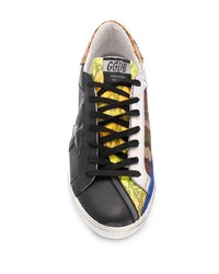 Baskets basses en cuir imprimées noires Golden Goose