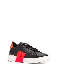 Baskets basses en cuir imprimées noires Philipp Plein