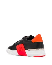 Baskets basses en cuir imprimées noires Philipp Plein