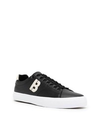 Baskets basses en cuir imprimées noires BOSS