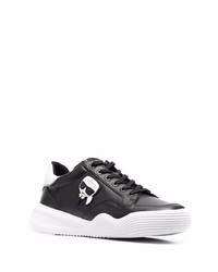 Baskets basses en cuir imprimées noires Karl Lagerfeld