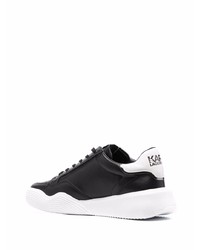 Baskets basses en cuir imprimées noires Karl Lagerfeld