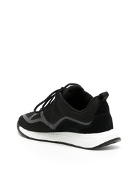 Baskets basses en cuir imprimées noires BOSS