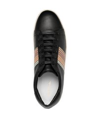 Baskets basses en cuir imprimées noires PS Paul Smith