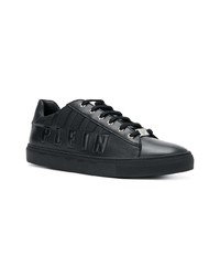 Baskets basses en cuir imprimées noires Philipp Plein