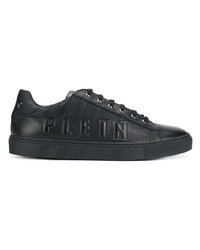 Baskets basses en cuir imprimées noires Philipp Plein