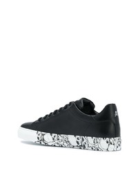 Baskets basses en cuir imprimées noires Philipp Plein