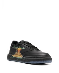 Baskets basses en cuir imprimées noires Paul Smith