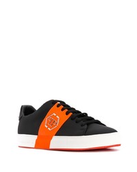 Baskets basses en cuir imprimées noires Philipp Plein