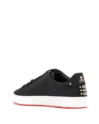 Baskets basses en cuir imprimées noires Philipp Plein