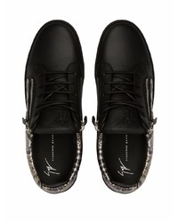 Baskets basses en cuir imprimées noires Giuseppe Zanotti