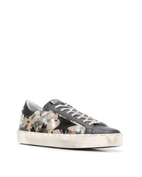 Baskets basses en cuir imprimées noires Golden Goose