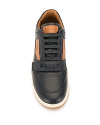 Baskets basses en cuir imprimées noires Bally