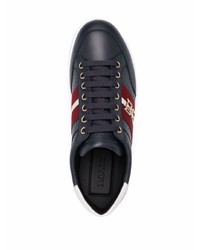 Baskets basses en cuir imprimées noires Bally