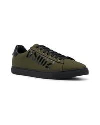 Baskets basses en cuir imprimées olive DSQUARED2