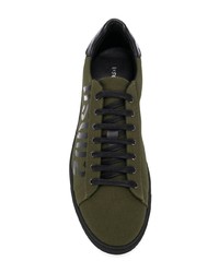 Baskets basses en cuir imprimées olive DSQUARED2