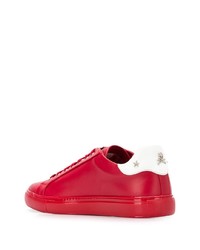 Baskets basses en cuir imprimées rouges Philipp Plein