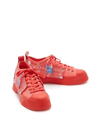 Baskets basses en cuir imprimées rouges JW Anderson