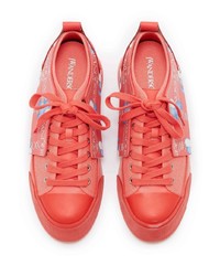 Baskets basses en cuir imprimées rouges JW Anderson