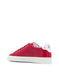 Baskets basses en cuir imprimées rouges Philipp Plein