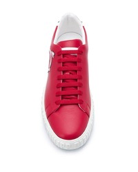 Baskets basses en cuir imprimées rouges Philipp Plein