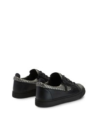 Baskets basses en cuir imprimées serpent gris foncé Giuseppe Zanotti