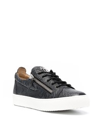 Baskets basses en cuir imprimées serpent gris foncé Giuseppe Zanotti