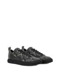 Baskets basses en cuir imprimées serpent noires Giuseppe Zanotti