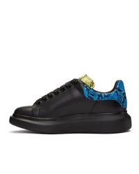 Baskets basses en cuir imprimées serpent noires Alexander McQueen