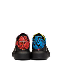 Baskets basses en cuir imprimées serpent noires Alexander McQueen