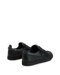 Baskets basses en cuir imprimées serpent noires Giuseppe Zanotti