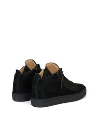 Baskets basses en cuir imprimées serpent noires Giuseppe Zanotti