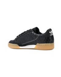 Baskets basses en cuir imprimées serpent noires adidas