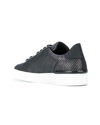 Baskets basses en cuir imprimées serpent noires Philipp Plein