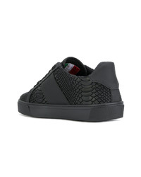 Baskets basses en cuir imprimées serpent noires Philipp Plein