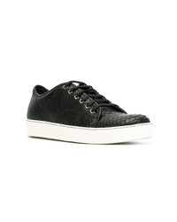 Baskets basses en cuir imprimées serpent noires Lanvin