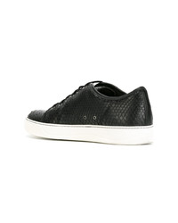 Baskets basses en cuir imprimées serpent noires Lanvin