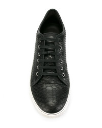 Baskets basses en cuir imprimées serpent noires Lanvin