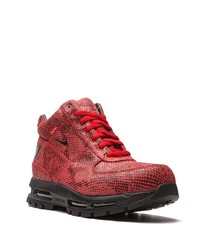 Baskets basses en cuir imprimées serpent rouges Nike